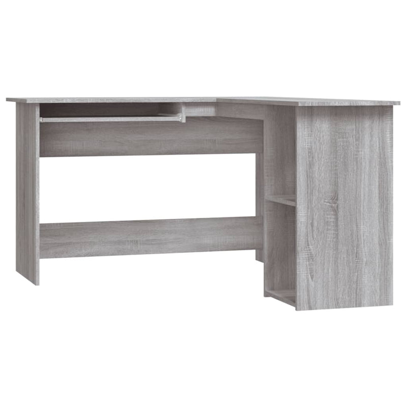 Modern Wooden Home Office L-Shape Corner Computer Desk Table With Open Storage