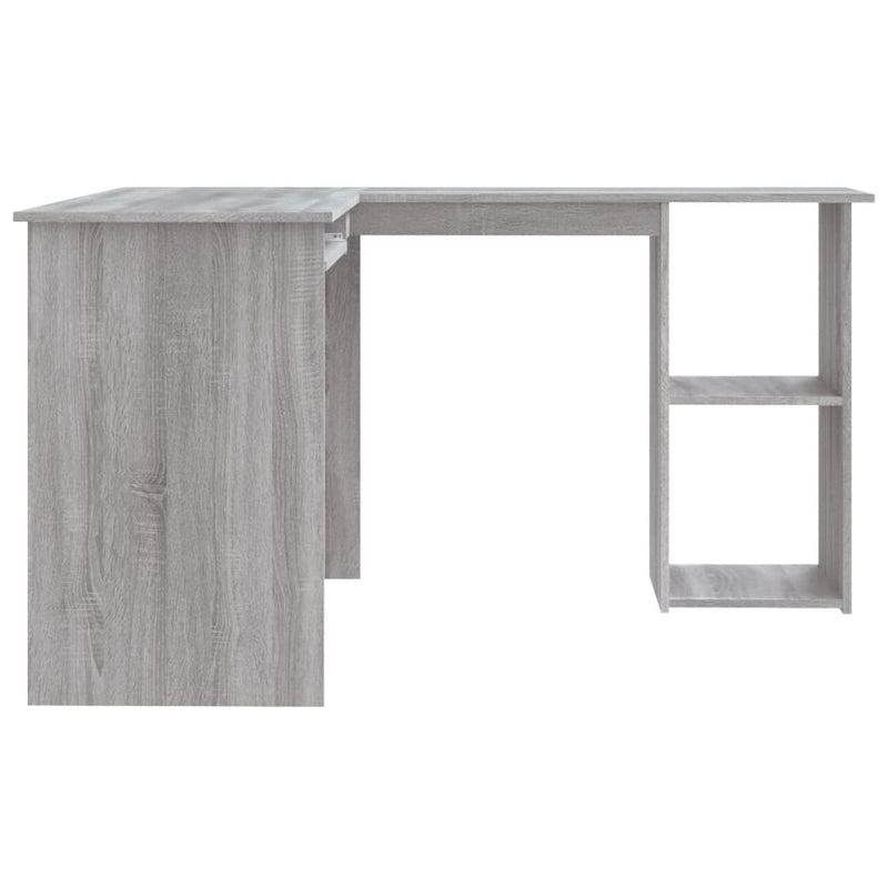 Modern Wooden Home Office L-Shape Corner Computer Desk Table With Open Storage