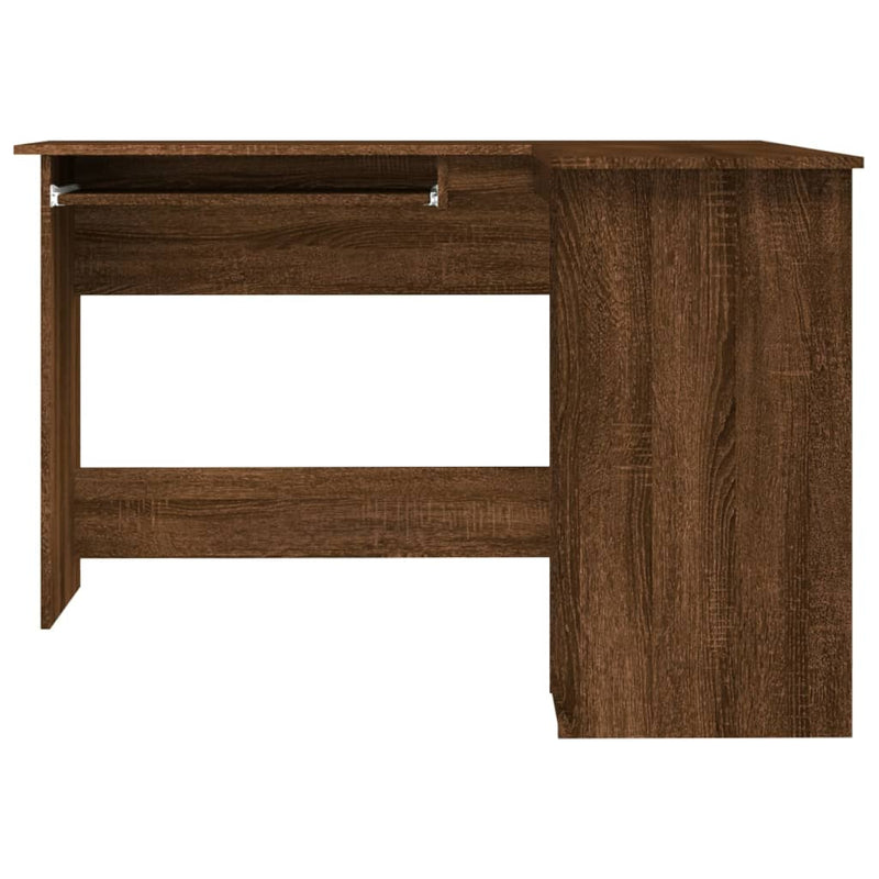 Modern Wooden Home Office L-Shape Corner Computer Desk Table With Open Storage
