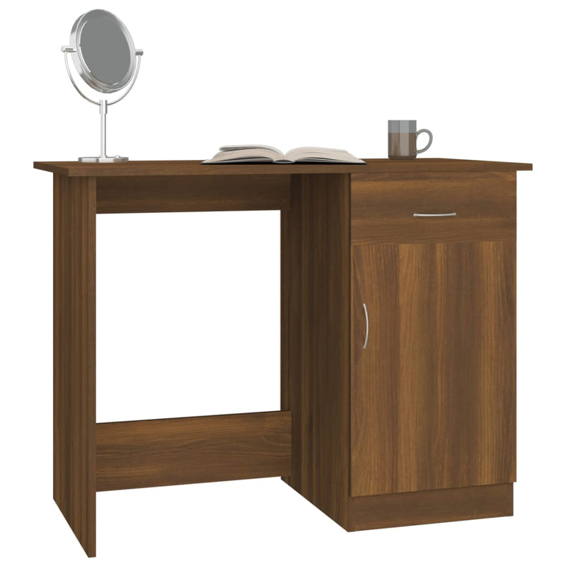 Desk Brown Oak 100x50x76 cm Engineered Wood