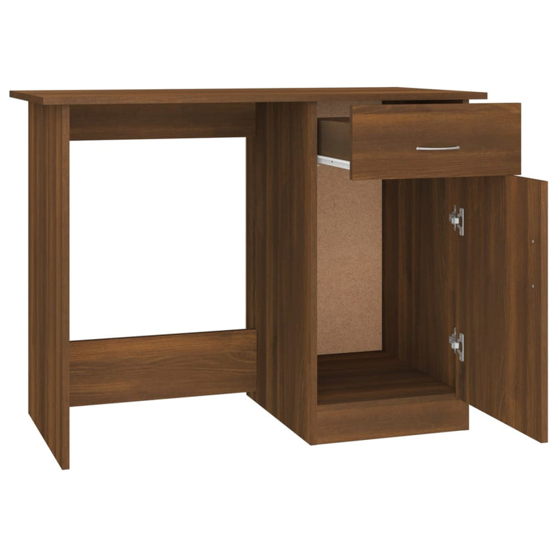Desk Brown Oak 100x50x76 cm Engineered Wood