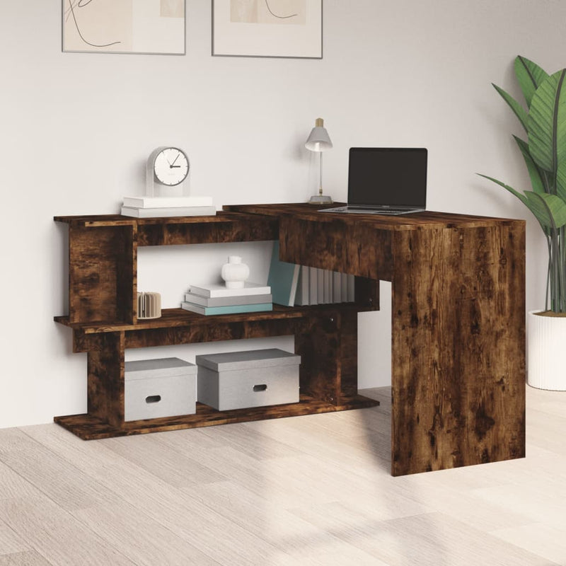 Modern Wooden Rotatable Home Office Corner Computer Desk Table With Storage