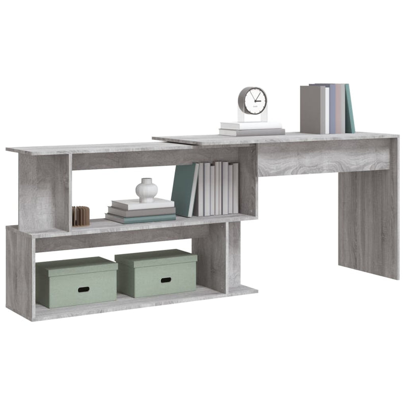 Modern Wooden Rotatable Home Office Corner Computer Desk Table With Storage