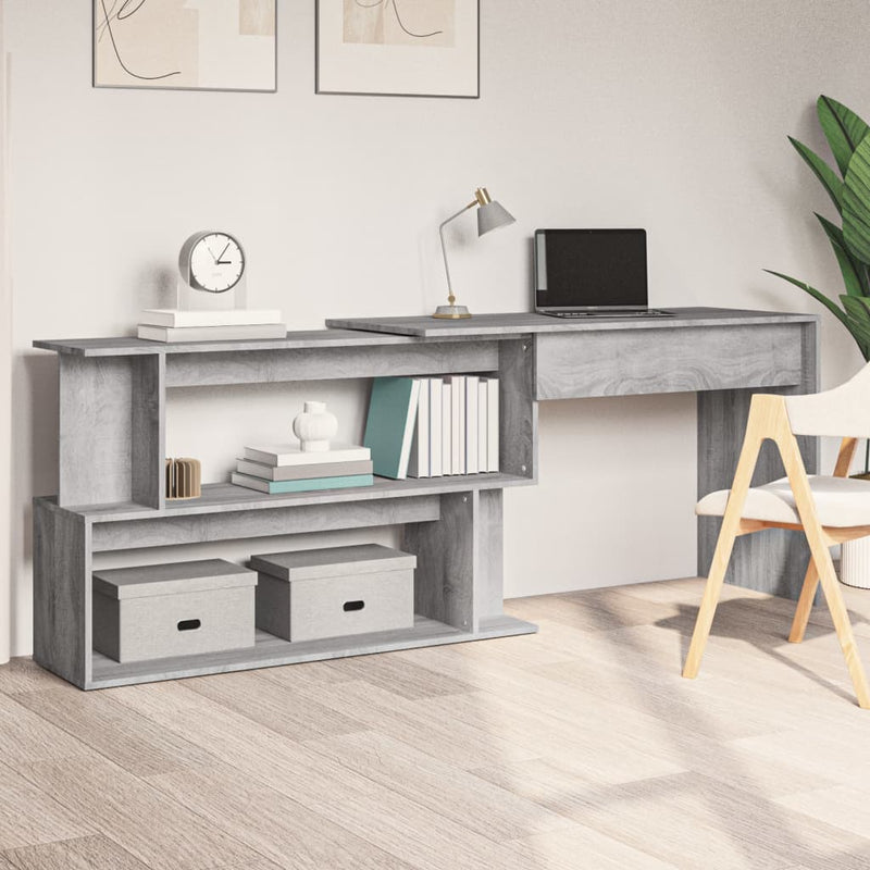 Modern Wooden Rotatable Home Office Corner Computer Desk Table With Storage