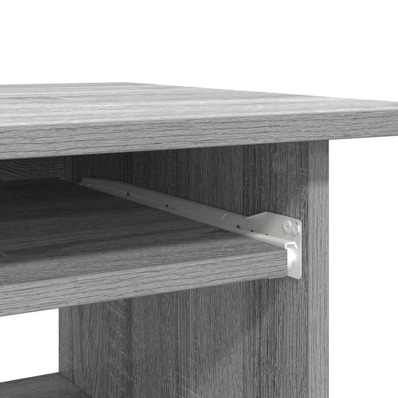 Modern Wooden Home Office Computer Desk Table With Keyboard Tray Storage