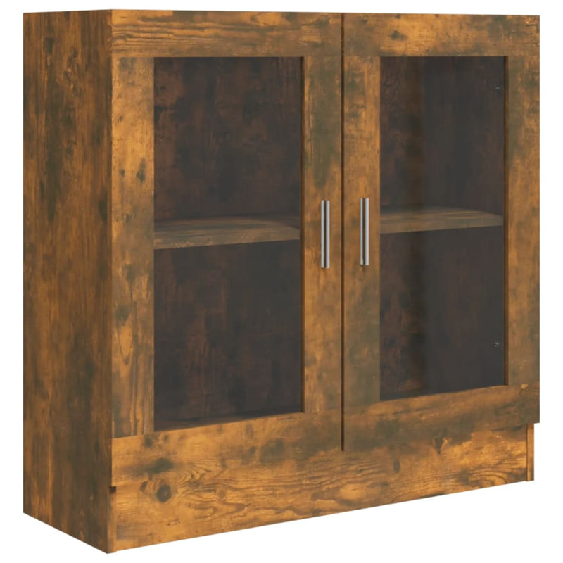 Modern Wooden 2 Glass Doors Vitrine Storage Cabinet Dining Room Unit
