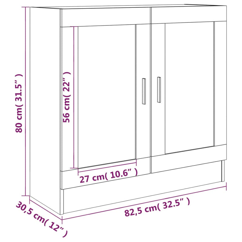 Modern Wooden 2 Glass Doors Vitrine Storage Cabinet Dining Room Unit