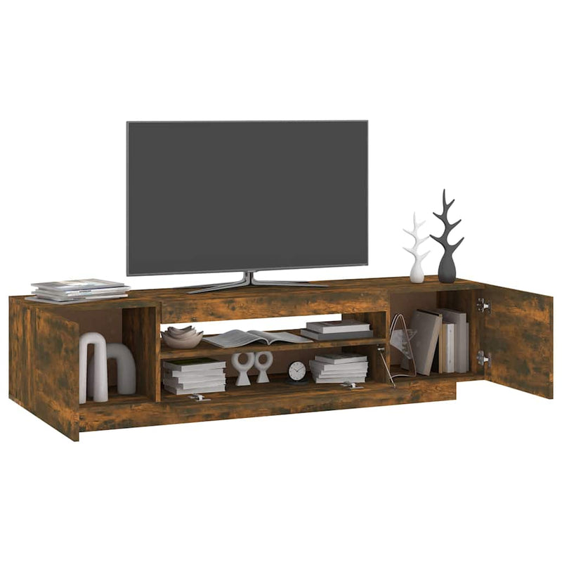 Modern Wooden 63 Inch TV Tele Stand Unit Cabinet With LED Lights & Storage