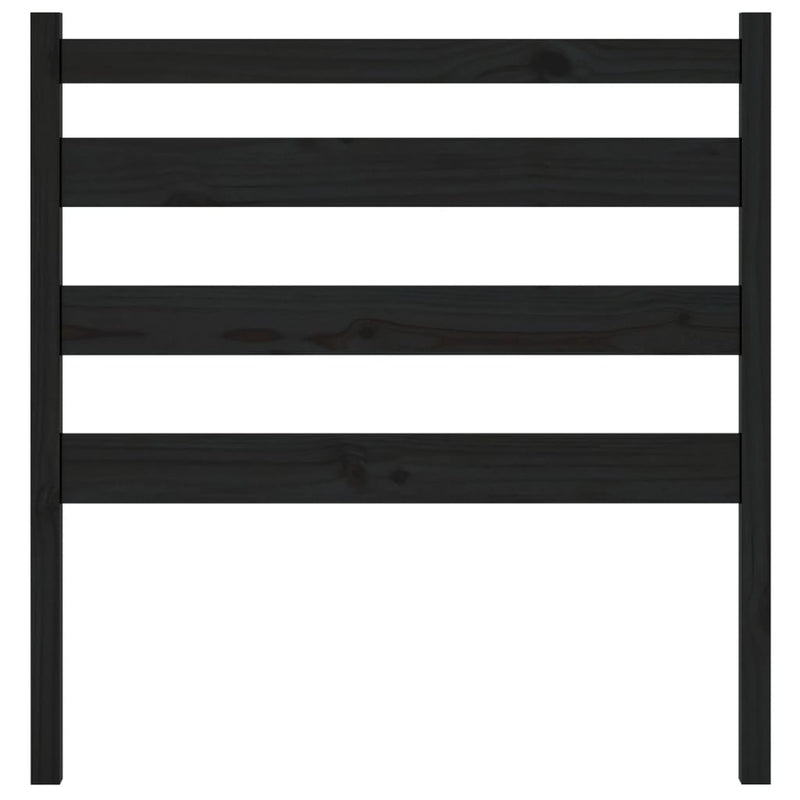 Bed Headboard Black 106x4x100 cm Solid Wood Pine