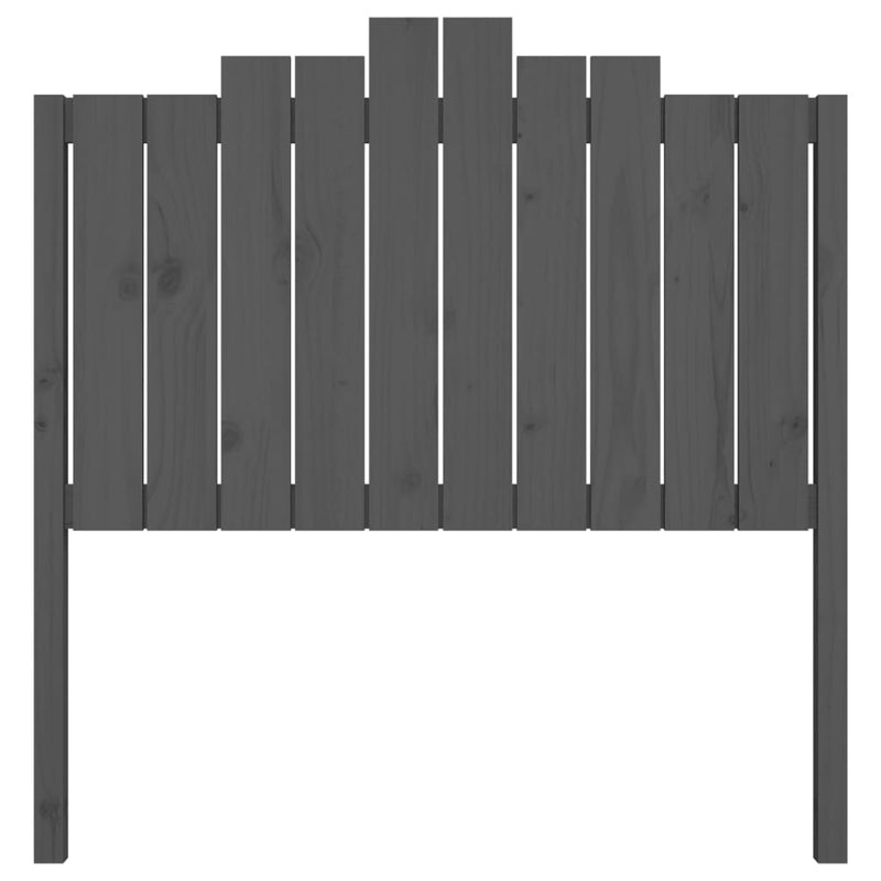 Bed Headboard Grey 106x4x110 cm Solid Wood Pine