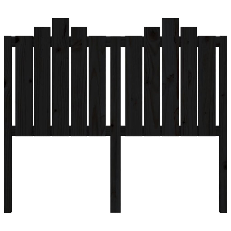 Bed Headboard Black 126x4x110 cm Solid Wood Pine