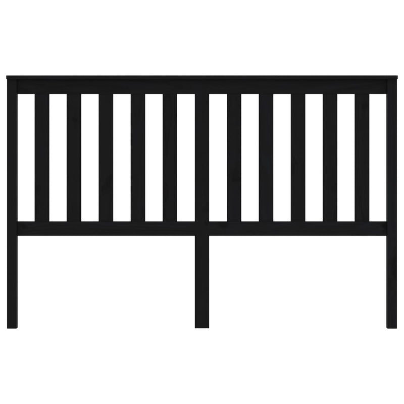 Bed Headboard Black 166x6x101 cm Solid Wood Pine