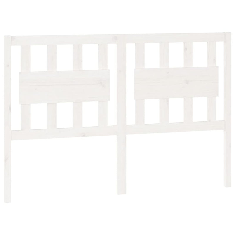 Bed Headboard White 125.5x4x100 cm Solid Wood Pine