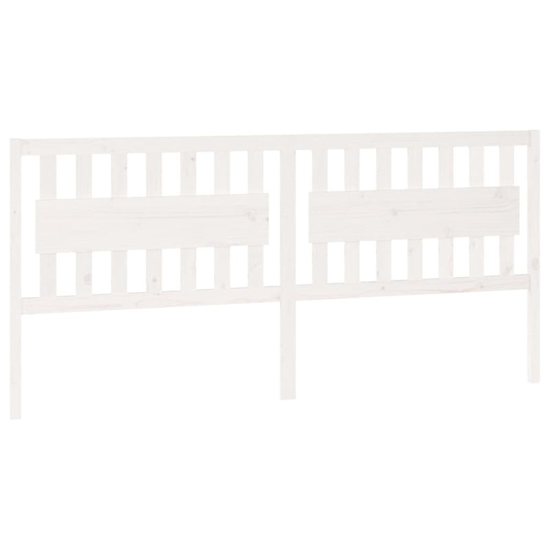 Bed Headboard White 205.5x4x100 cm Solid Wood Pine