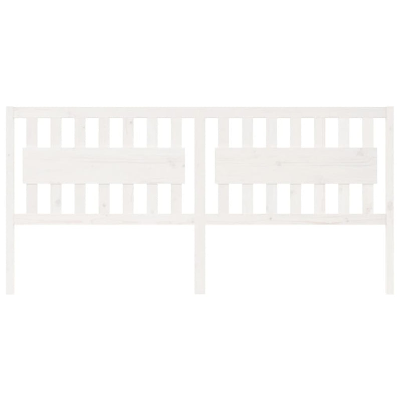 Bed Headboard White 205.5x4x100 cm Solid Wood Pine