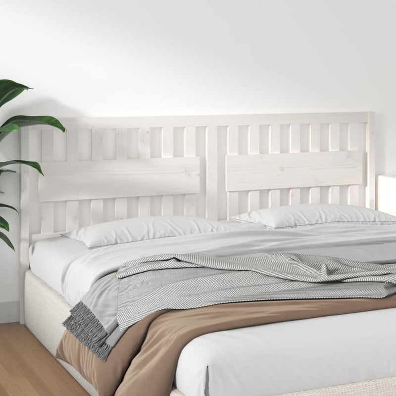 Bed Headboard White 205.5x4x100 cm Solid Wood Pine
