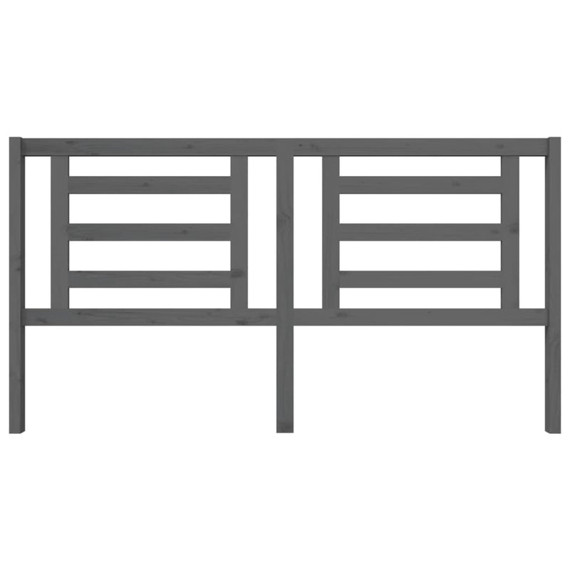 Bed Headboard Grey 186x4x100 cm Solid Pine Wood