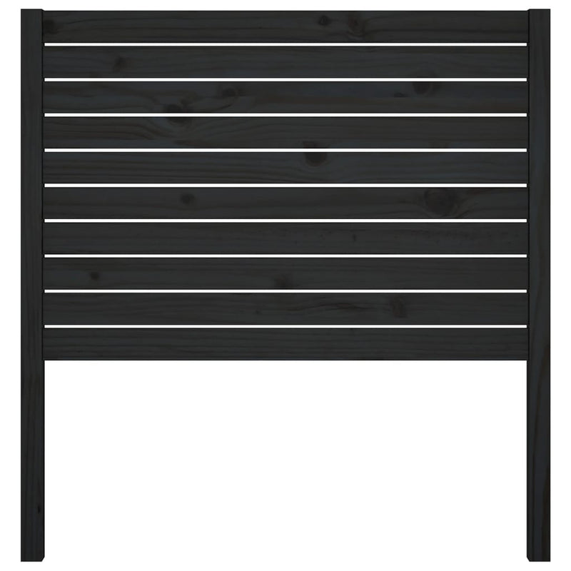 Bed Headboard Black 81x4x100 cm Solid Wood Pine