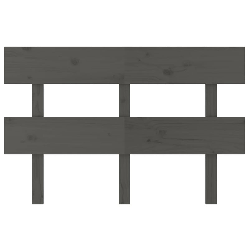 Bed Headboard Grey 124x3x81 cm Solid Wood Pine