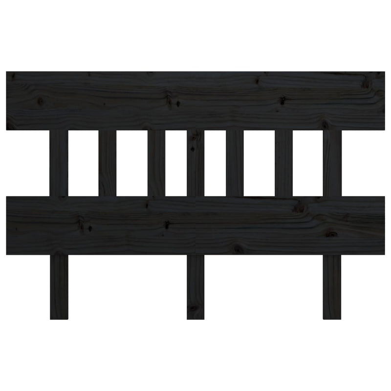 Bed Headboard Black 203.5x3x81 cm Solid Wood Pine