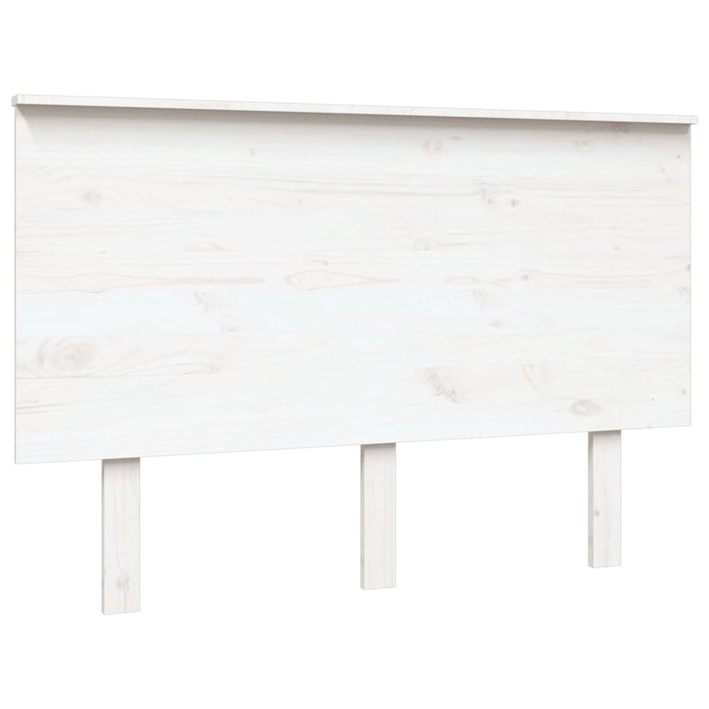 Bed Headboard White 124x6x82.5 cm Solid Wood Pine