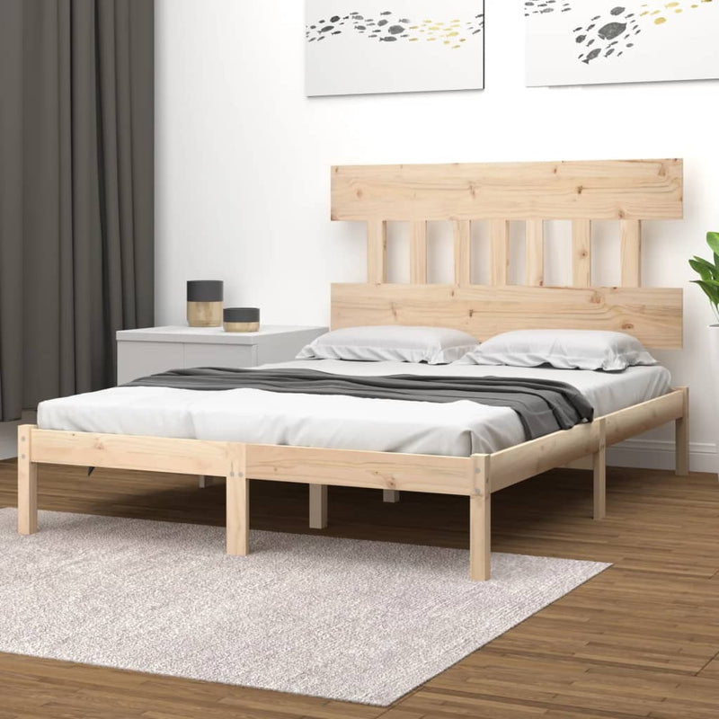 Bed Frame without Mattress 150x200 cm King Size Solid Wood