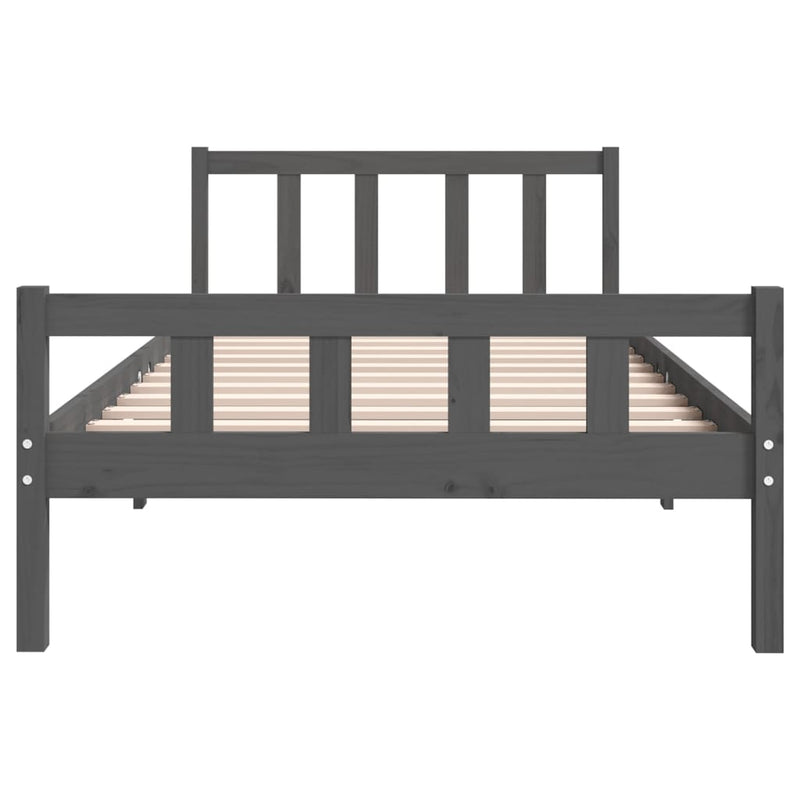 Bed Frame without Mattress Grey Solid Wood 100x200 cm