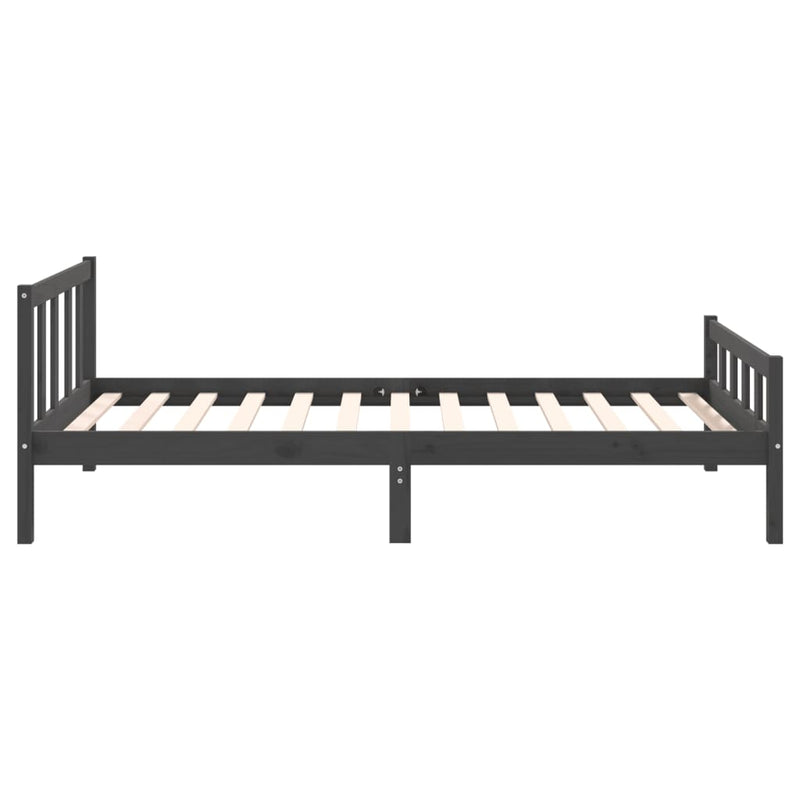 Bed Frame without Mattress Grey Solid Wood 100x200 cm