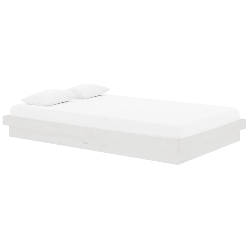 819903 vidaXL Bed Frame without Mattress White Solid Wood 120x200 cm
