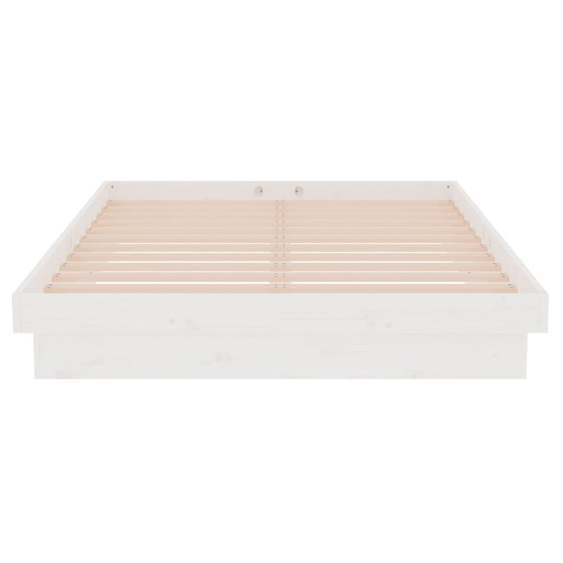 819903 vidaXL Bed Frame without Mattress White Solid Wood 120x200 cm