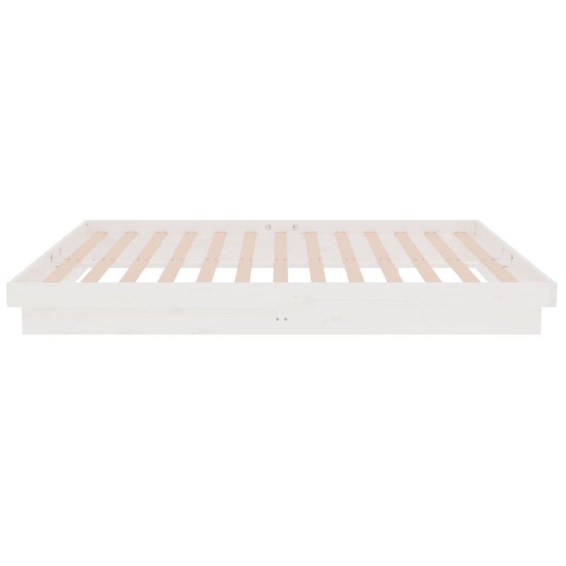 819903 vidaXL Bed Frame without Mattress White Solid Wood 120x200 cm