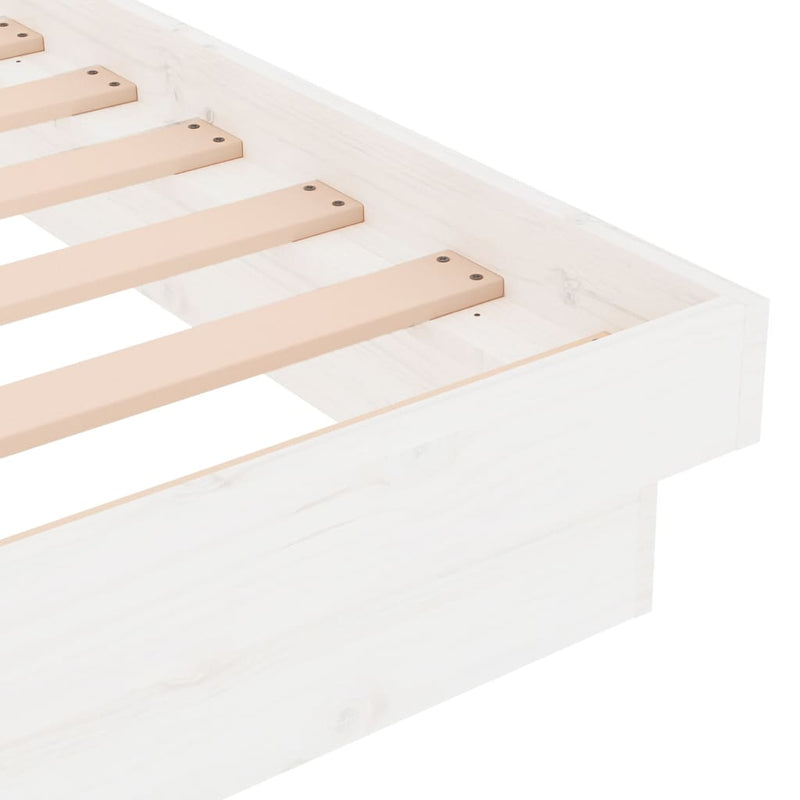819903 vidaXL Bed Frame without Mattress White Solid Wood 120x200 cm