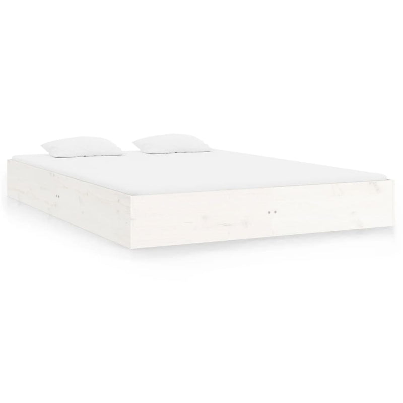 Bed Frame without Mattress White Solid Wood 120x200 cm
