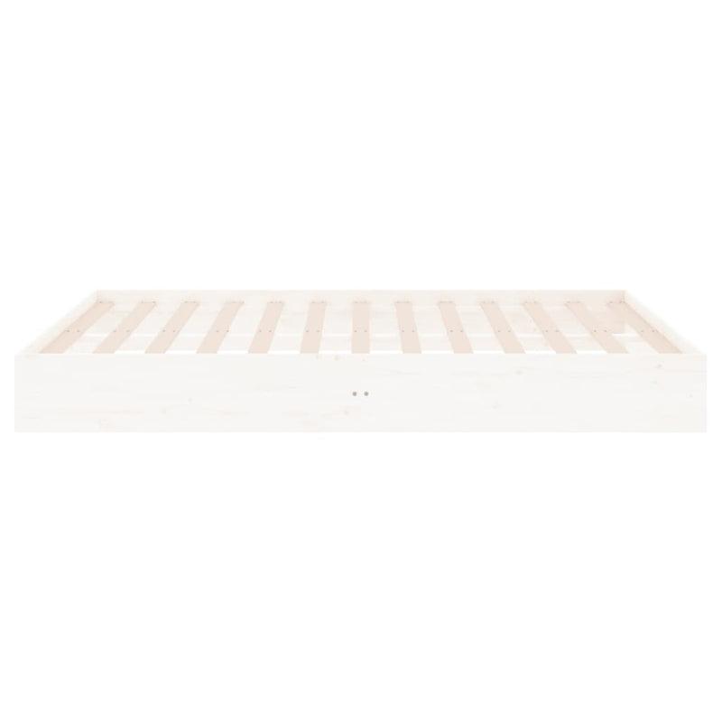 Bed Frame without Mattress White Solid Wood 120x200 cm