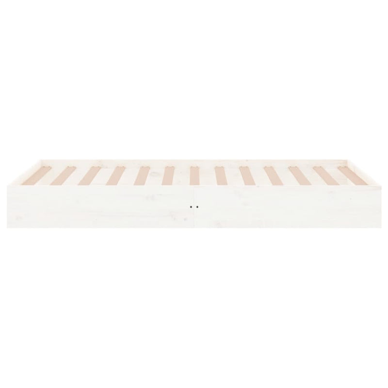 Bed Frame without Mattress White Solid Wood 100x200 cm