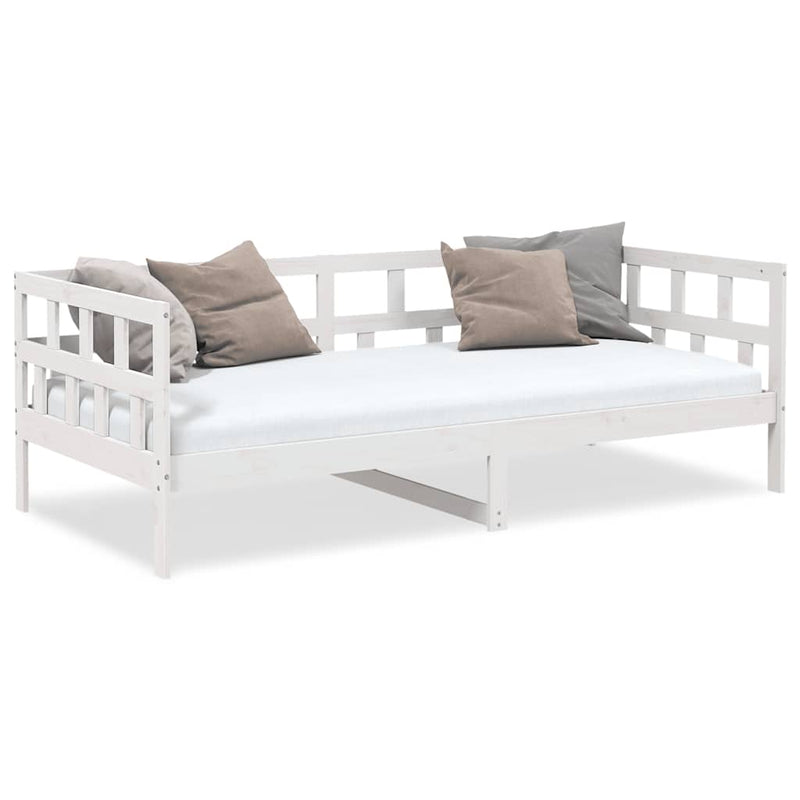 Day Bed without Mattress White Solid Wood Pine 90x190 cm Single