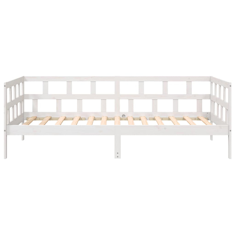 Day Bed without Mattress White Solid Wood Pine 90x190 cm Single