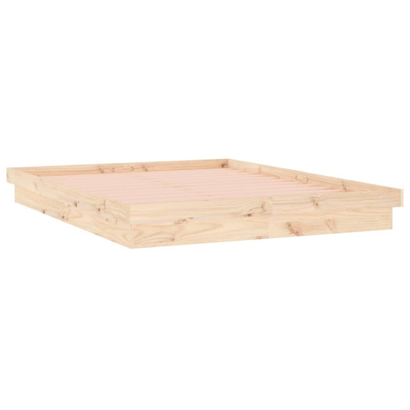 LED Bed Frame without Mattress 120x200 cm Solid Wood