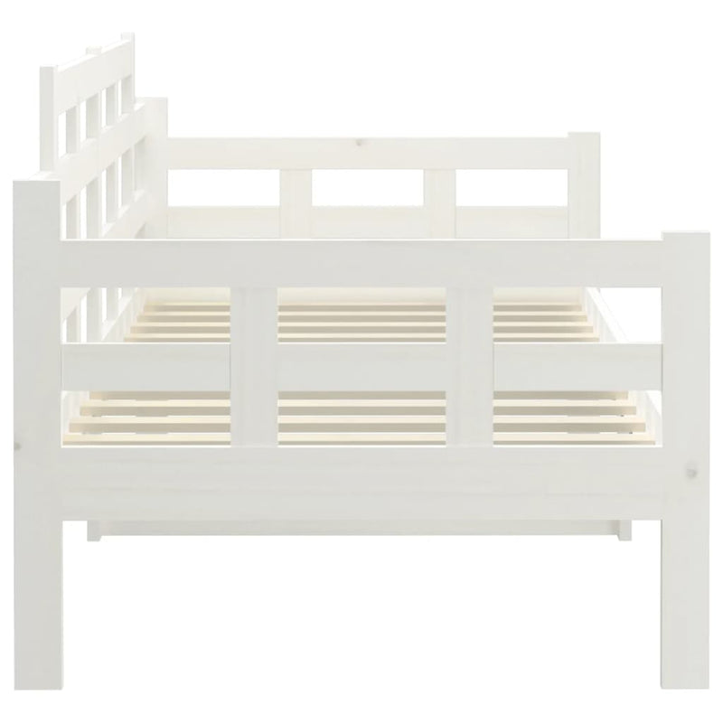 Day Bed without Mattress White Solid Wood Pine 90x200 cm