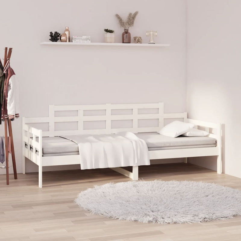 Day Bed without Mattress White Solid Wood Pine 90x200 cm