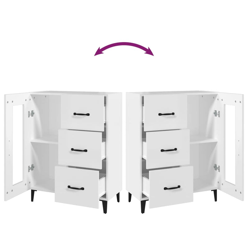 Sideboard White 69.5x34x90 cm Engineered Wood