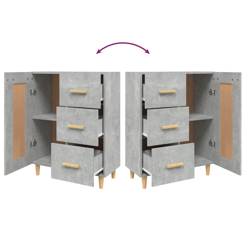 Sideboard Concrete Grey 69.5x34x90 cm Engineered Wood