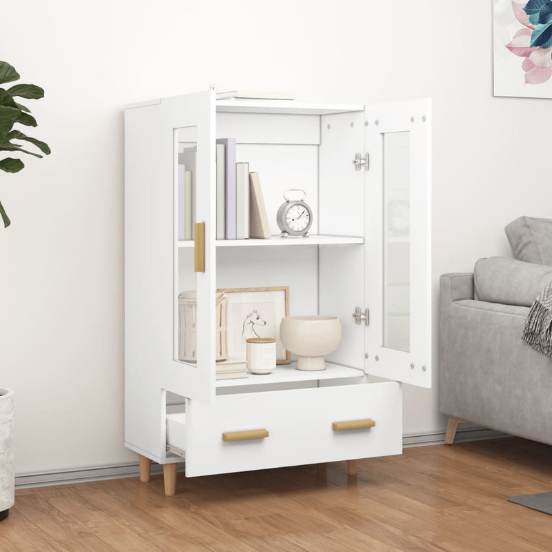 Highboard White 70x31x115 cm Engineered Wood