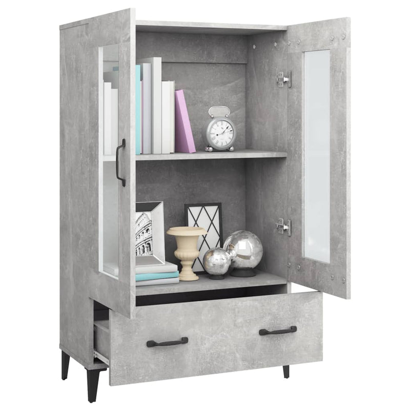 Highboard Concrete Grey 70x31x115 cm Engineered Wood
