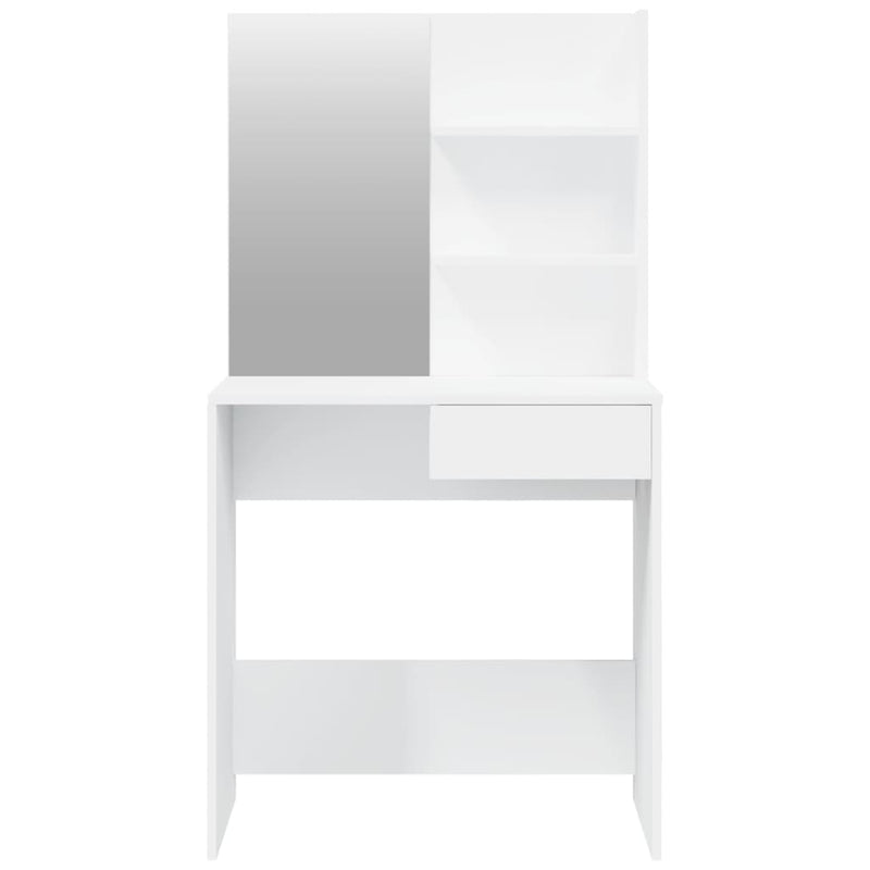 Modern Wooden Dressing Table Makeup Vanity Desk Set With Mirror & Stool