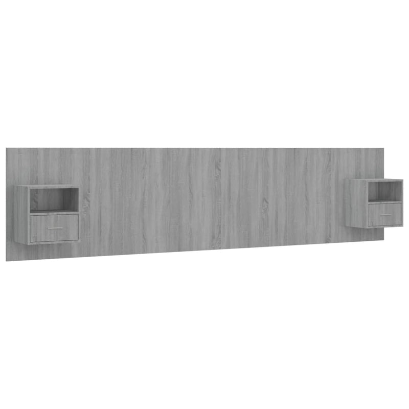 Bed Headboard with Cabinets Grey Sonoma Engineered Wood