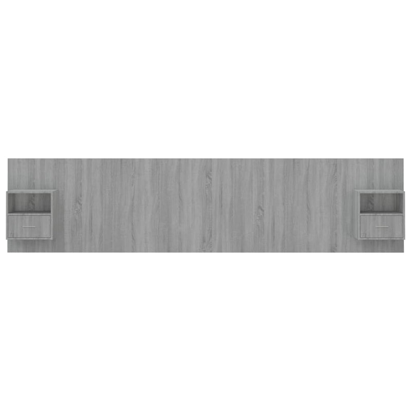 Bed Headboard with Cabinets Grey Sonoma Engineered Wood