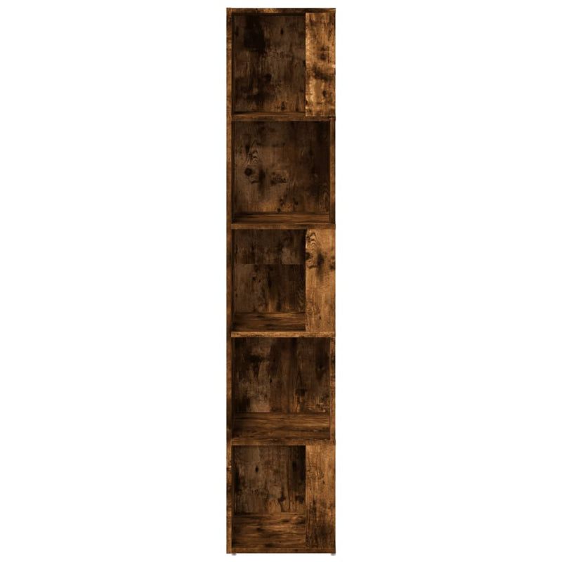 Modern Wooden 5-Tier Corner Bookcase Book Storage Cabinet Wood Shelving