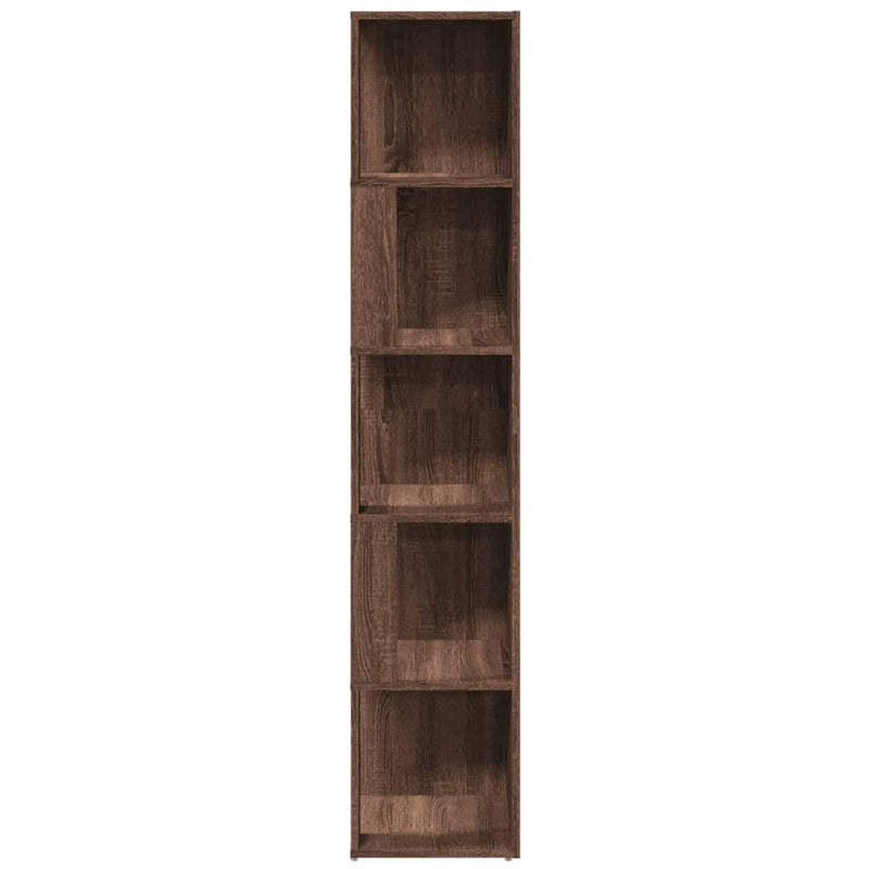 Modern Wooden 5-Tier Corner Bookcase Book Storage Cabinet Wood Shelving