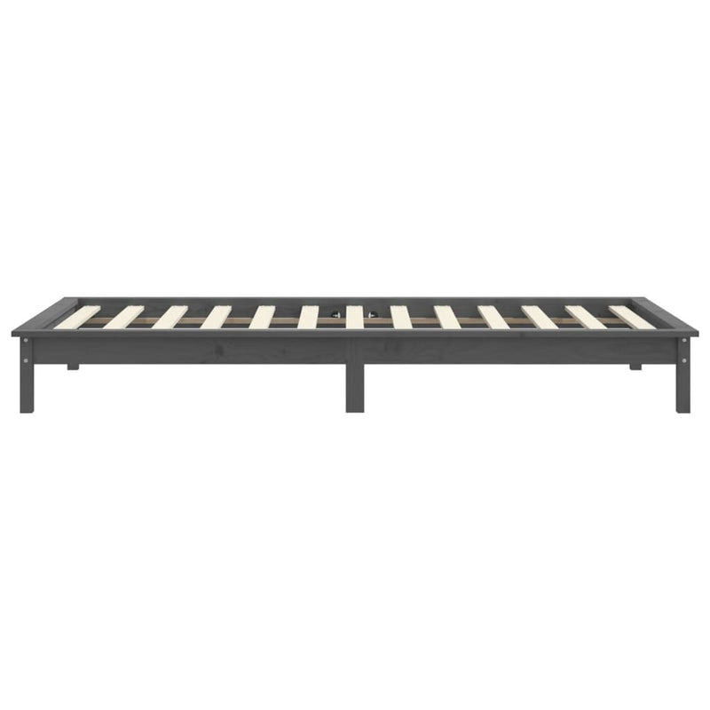 Bed Frame without Mattress Grey Single Solid Wood